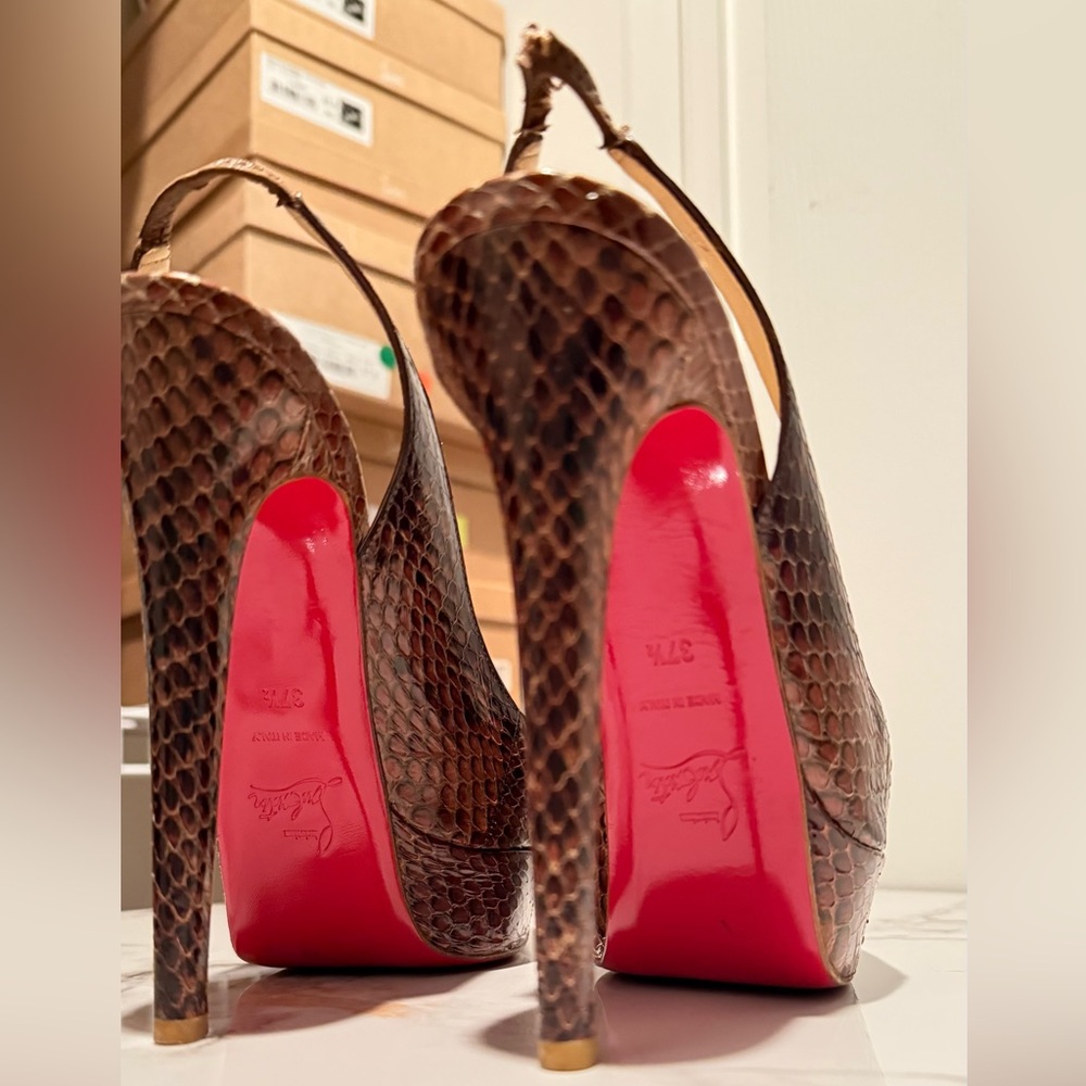 Christian Louboutin Python Slingback Sandals - image 5